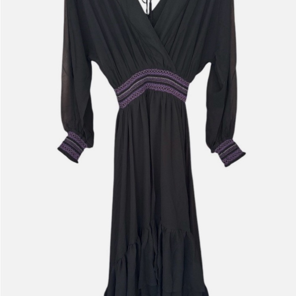 NWT Allison NY Celine Elegant Black and Purple Women's Dress